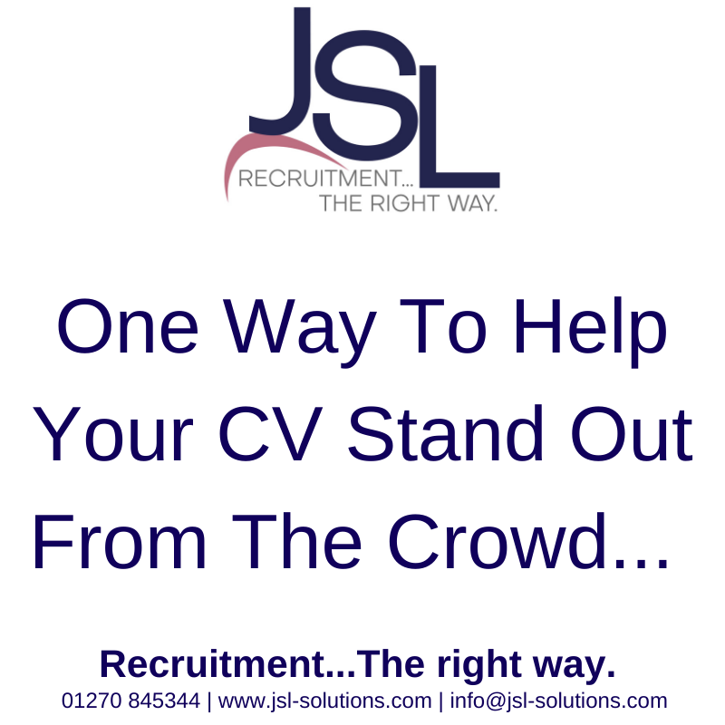 One Way To Help Your CV Stand Out From The Crowd...
